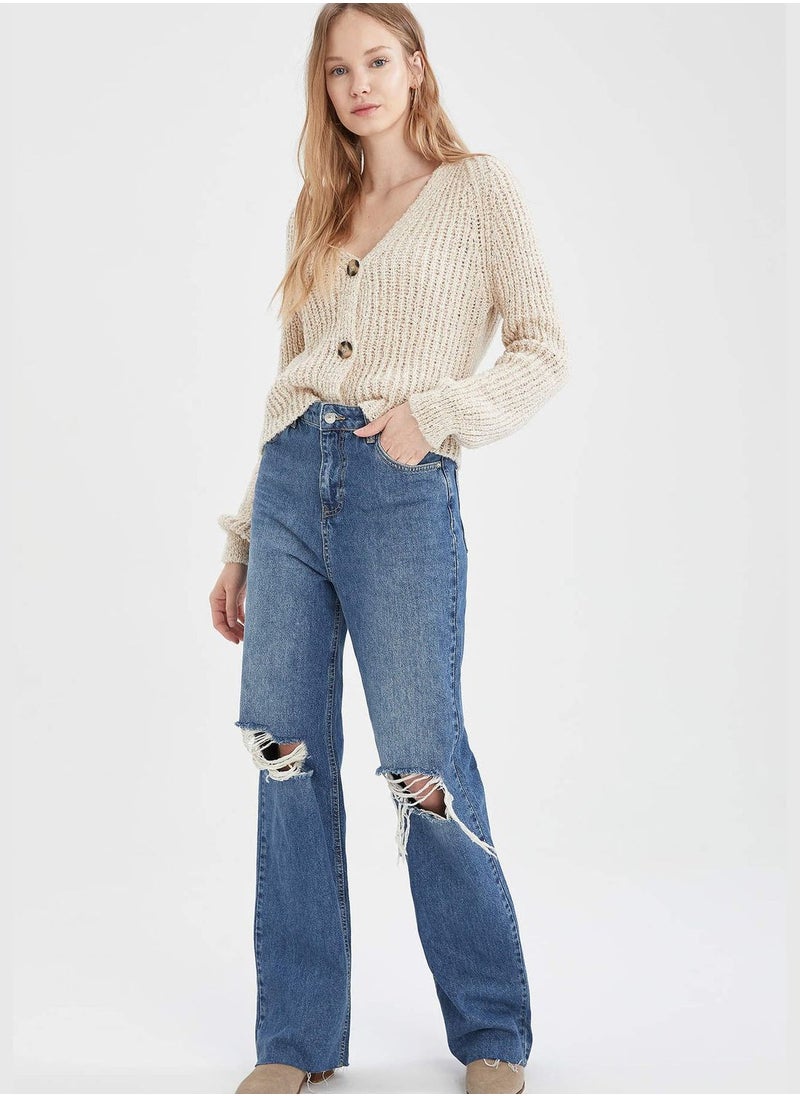 Long Sleeve V-Neck Button Down Cardigan