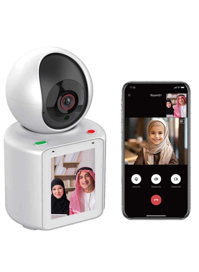 Sekyo Smart Video Calling Baby Monitor Camera with Screen - 1 Click Call, Two-Way Video Calling, 360° View | Motion Sensor, Night Vision, App Alert Indoor Pet Monitoring, Ideal for Baby Monitor, Pet Camera