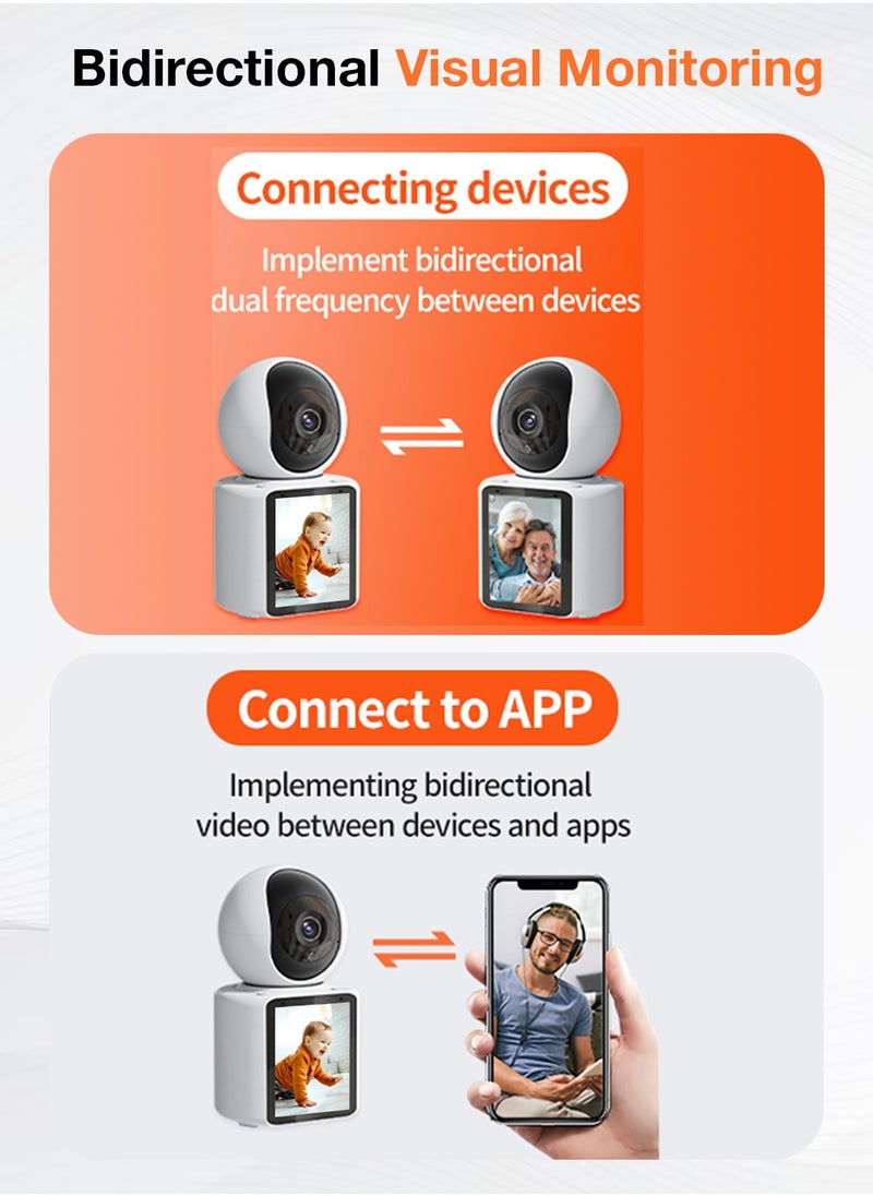 Sekyo Smart Video Calling Baby Monitor Camera with Screen - 1 Click Call, Two-Way Video Calling, 360° View | Motion Sensor, Night Vision, App Alert Indoor Pet Monitoring, Ideal for Baby Monitor, Pet Camera
