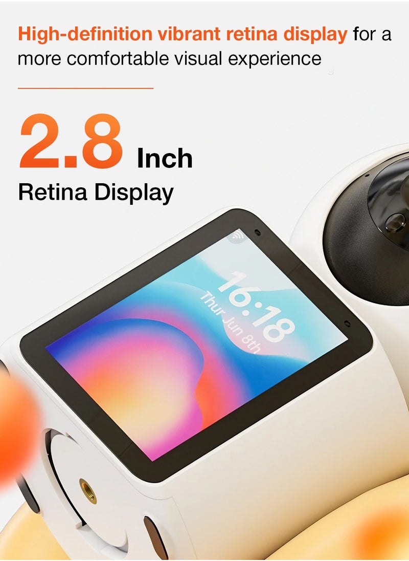 Sekyo Smart Video Calling Baby Monitor Camera with Screen - 1 Click Call, Two-Way Video Calling, 360° View | Motion Sensor, Night Vision, App Alert Indoor Pet Monitoring, Ideal for Baby Monitor, Pet Camera