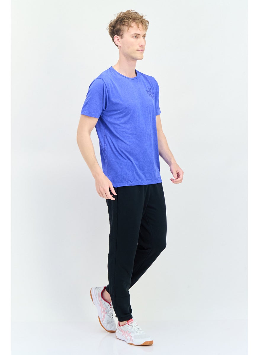 Men Athletic Fit Short Sleeves Running T-Shirt, Blue