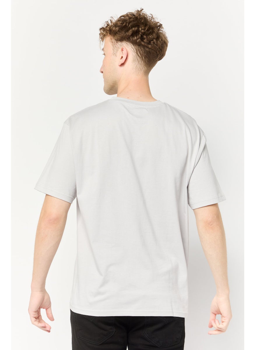 Men Deadpool And Wolverine Crew Neck Short Sleeves T-Shirt, Light Grey