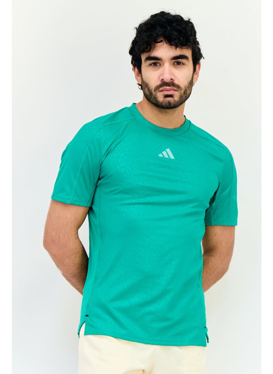 Men Regular Fit Short Sleeve Training T-Shirt, Green