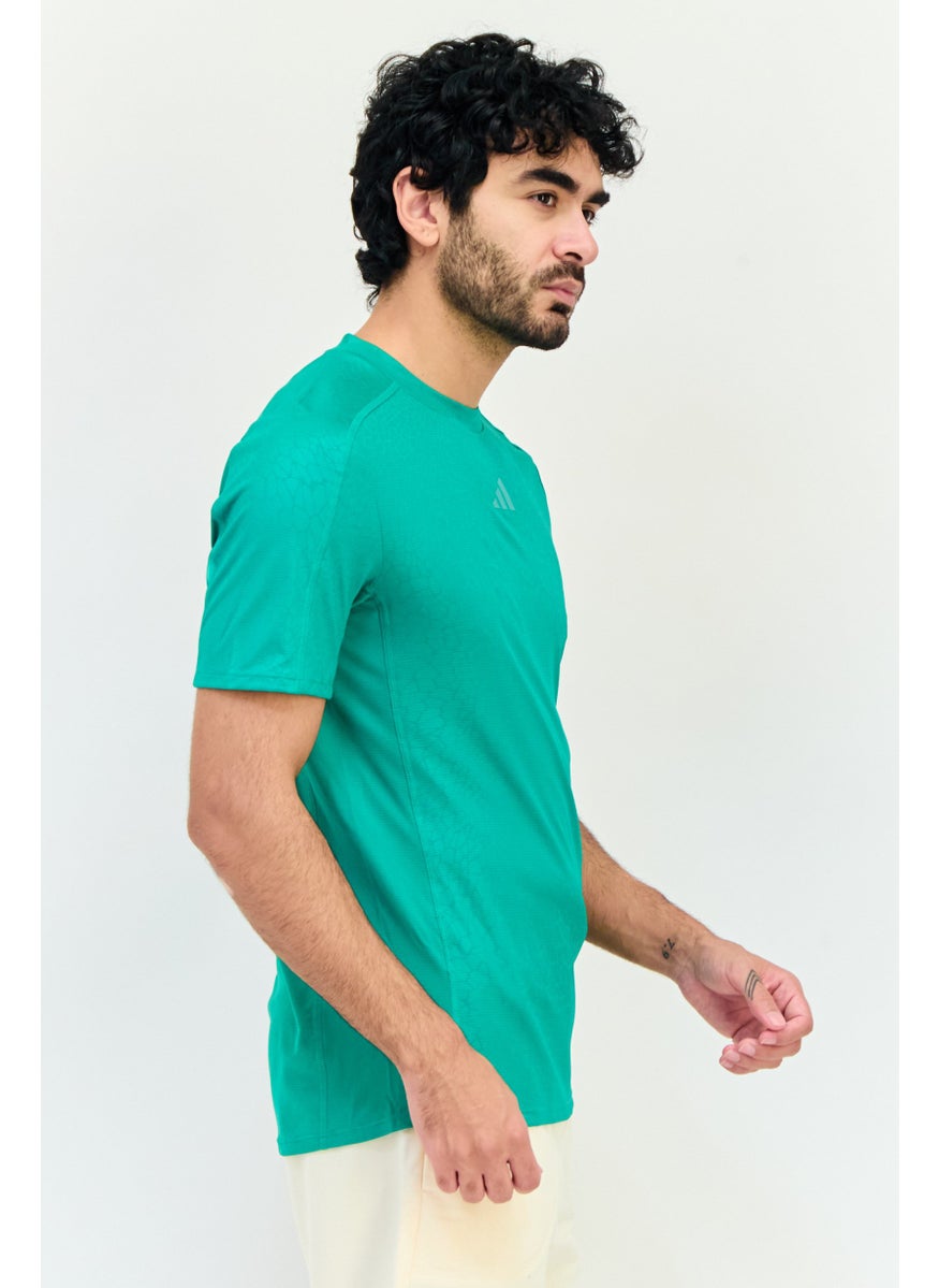 Men Regular Fit Short Sleeve Training T-Shirt, Green