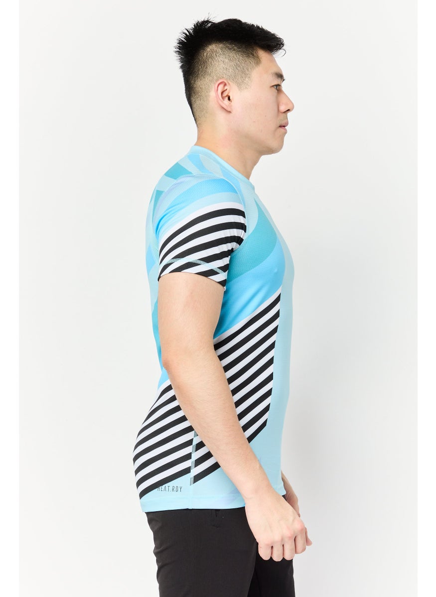 Men Sportswear Fit Short Sleeves Training T-Shirts, Turquoise