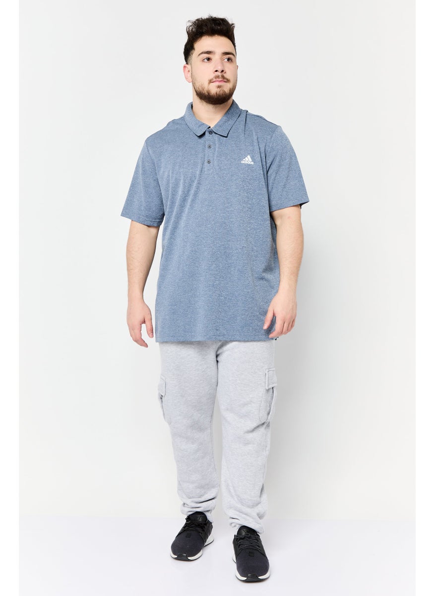 Men Sportswear Fit Short Sleeve Advantage Novelty Outdoor Polo Shirt, Heather Blue