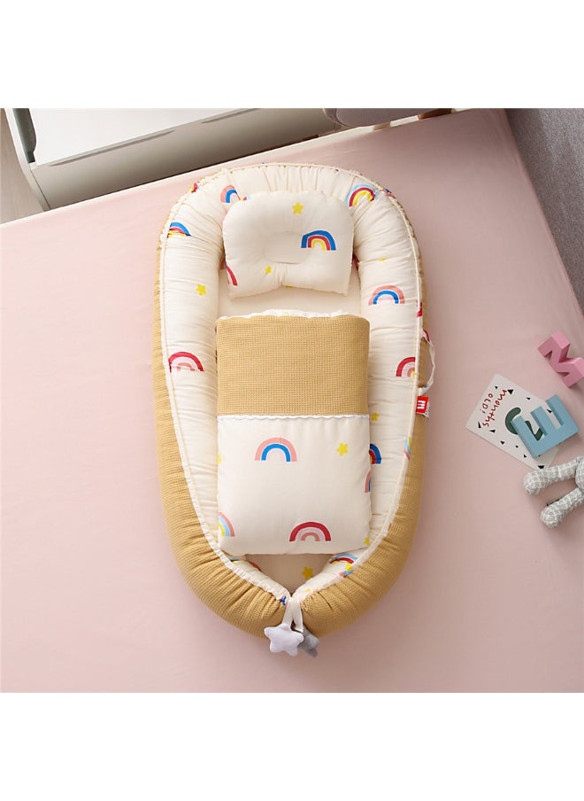 Portable Biocycle Baby Crib with Breathable Honeycomb Design, Removable and Washable Infant Nest and Pillow - Ideal for Travel