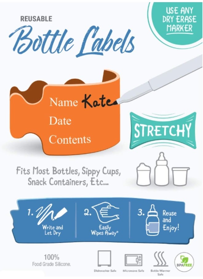 Pumpkin Doodle The Original Write and Reuse Baby Bottle Labels for Daycare
