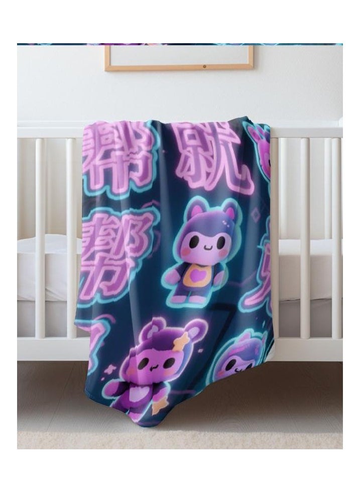 Children's or student cartoon flannel thin blanket (warm and comfortable, suitable for sleep, games) 100cm*150cm - 91