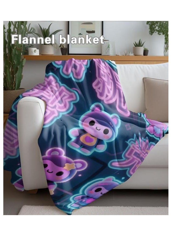 Children's or student cartoon flannel thin blanket (warm and comfortable, suitable for sleep, games) 100cm*150cm - 91