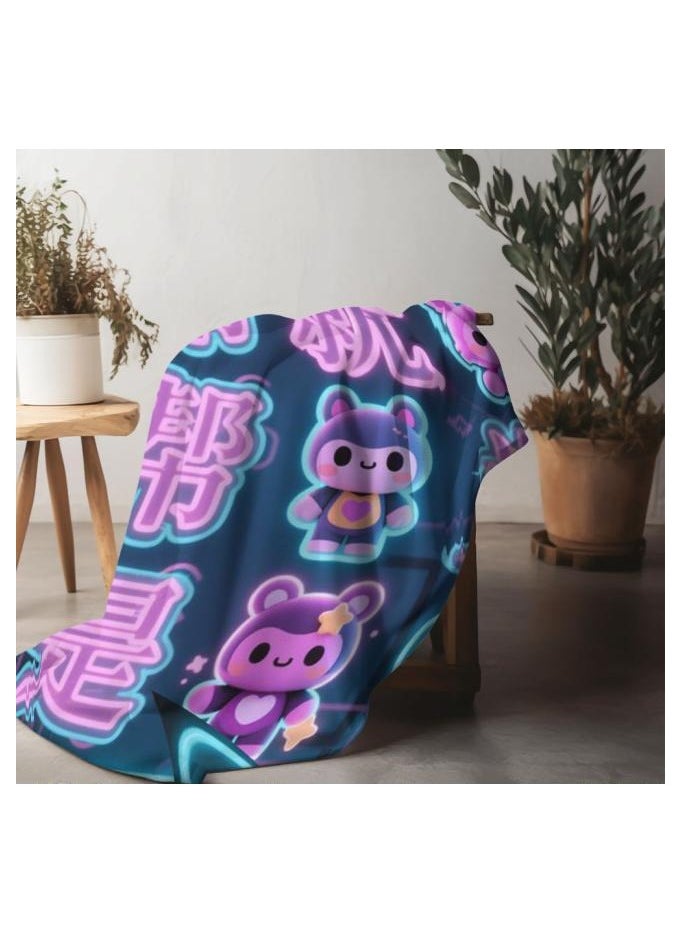 Children's or student cartoon flannel thin blanket (warm and comfortable, suitable for sleep, games) 100cm*150cm - 91
