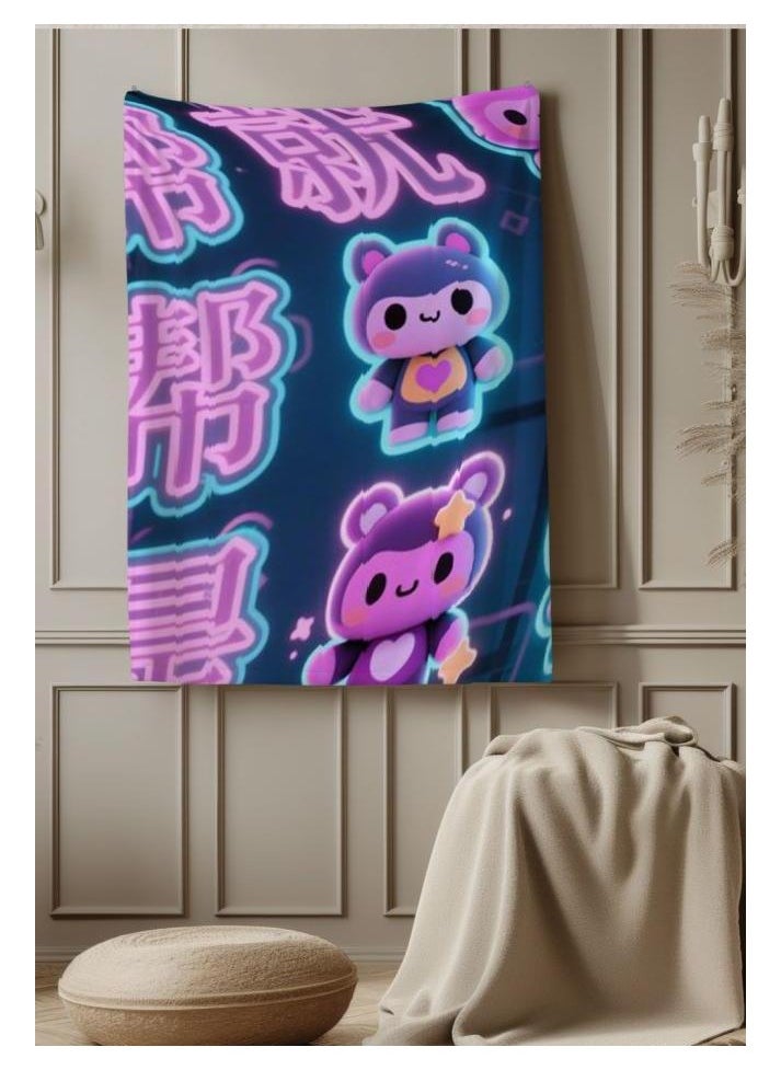 Children's or student cartoon flannel thin blanket (warm and comfortable, suitable for sleep, games) 100cm*150cm - 91