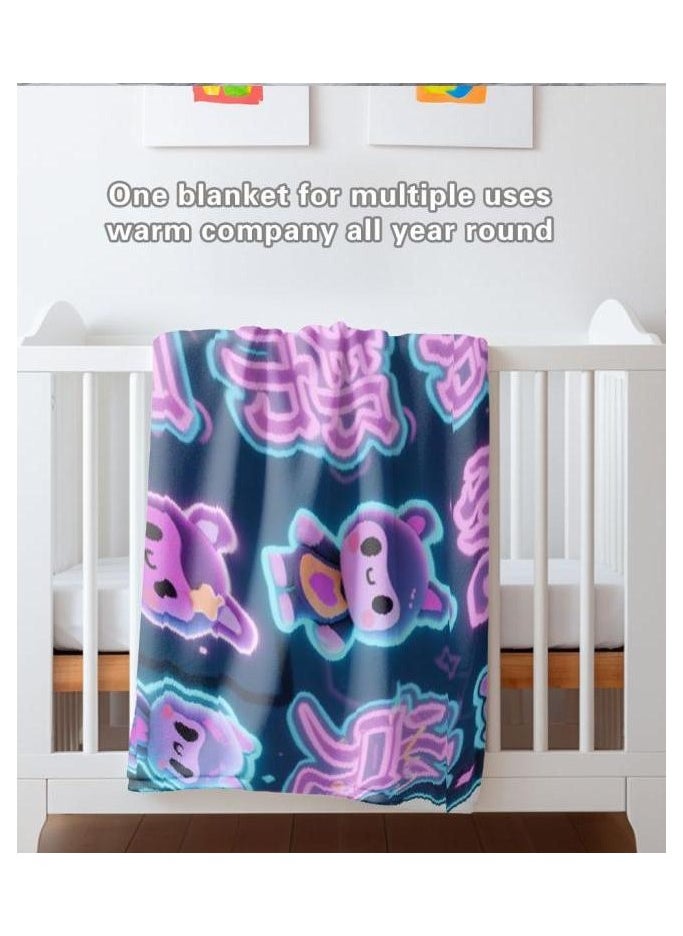 Children's or student cartoon flannel thin blanket (warm and comfortable, suitable for sleep, games) 100cm*150cm - 91