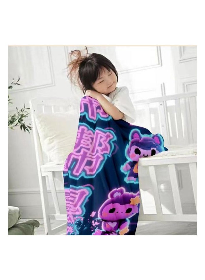 Children's or student cartoon flannel thin blanket (warm and comfortable, suitable for sleep, games) 100cm*150cm - 91