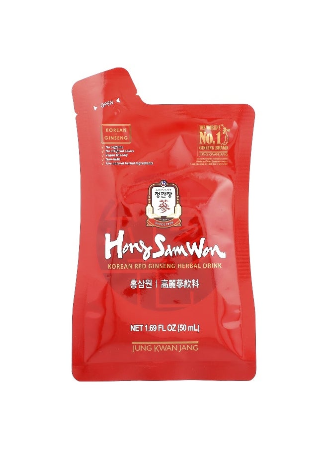 JungKwanJang, Korean Red Ginseng Herbal Drink, 20 Pouches, 1.69 fl oz (50 ml) Each