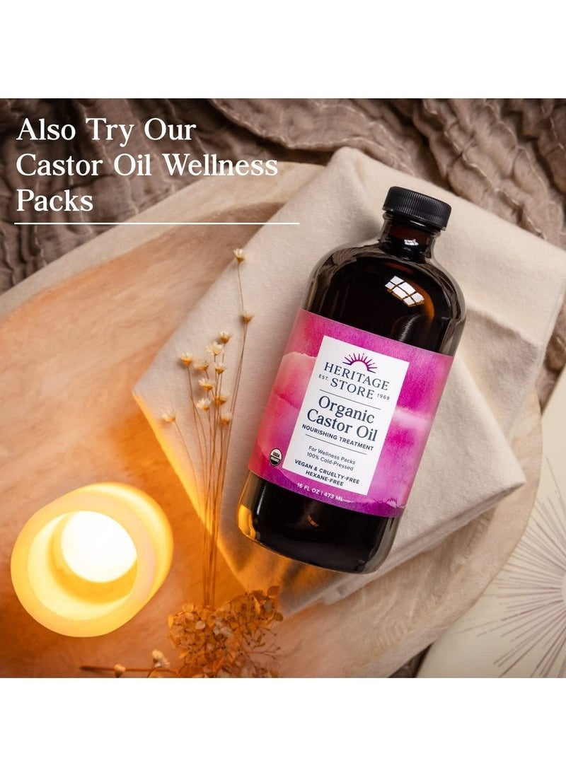 Heritage Store Organic Castor Oil, Cold Pressed 16 Fl.Oz 473ml