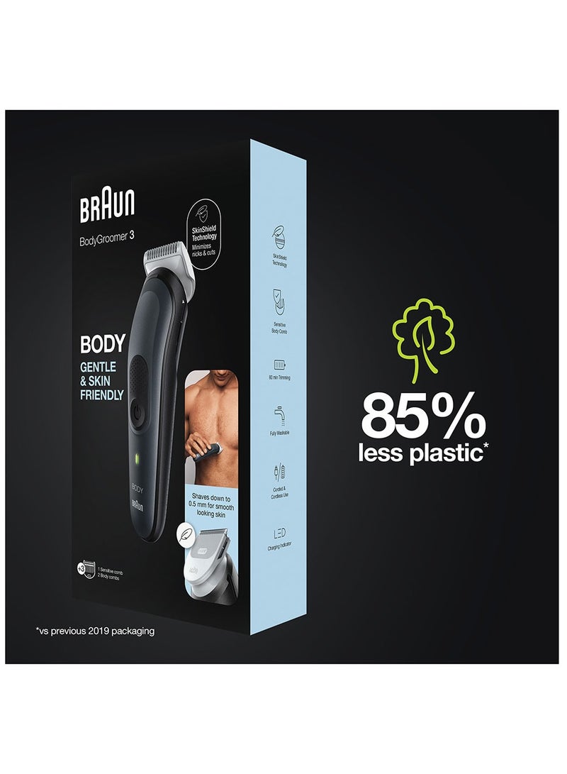 Body Groomer 3 Full Body With SkinShield Technology And Sensitive Comb - BG 3340 Grey