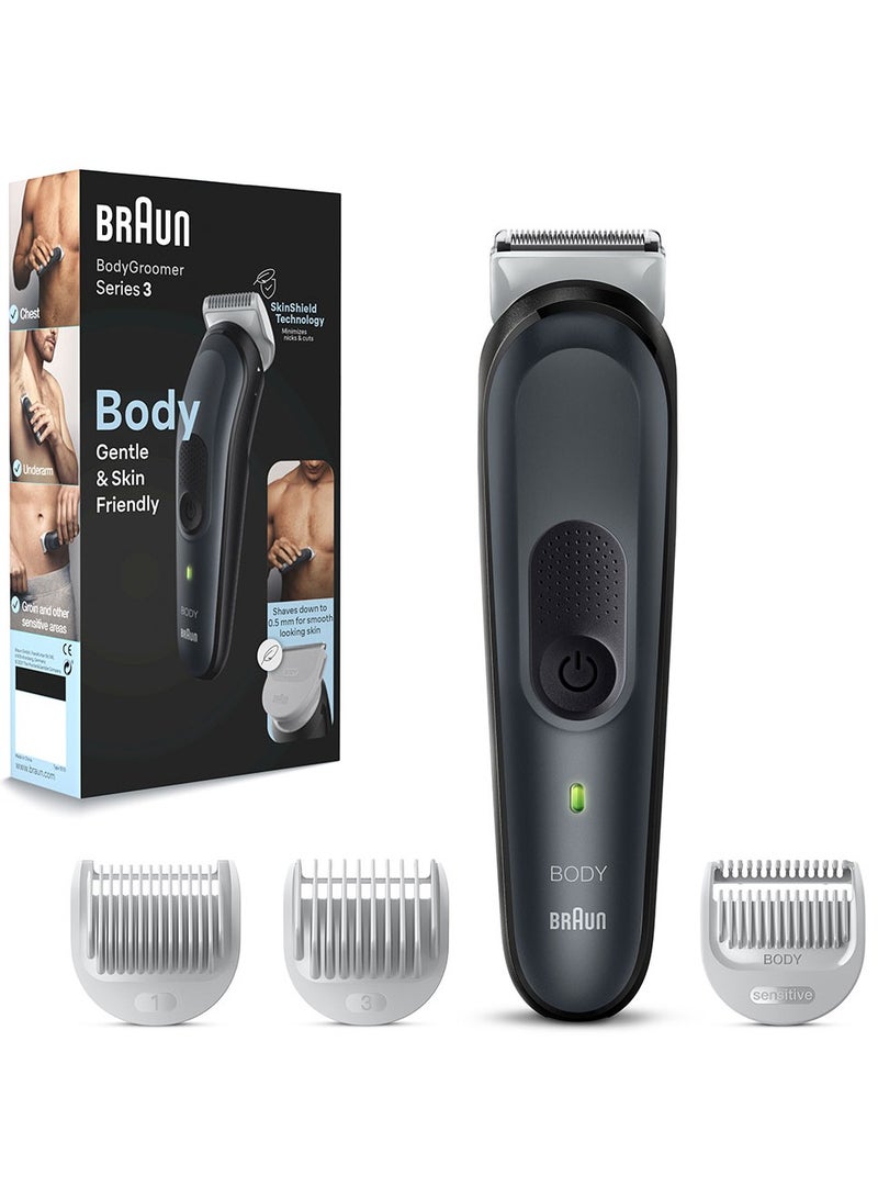 Body Groomer 3 Full Body With SkinShield Technology And Sensitive Comb - BG 3340 Grey