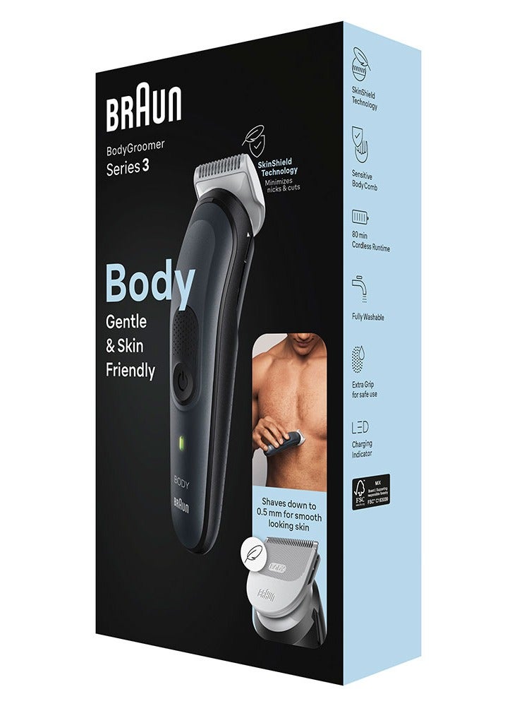 Body Groomer 3 Full Body With SkinShield Technology And Sensitive Comb - BG 3340 Grey