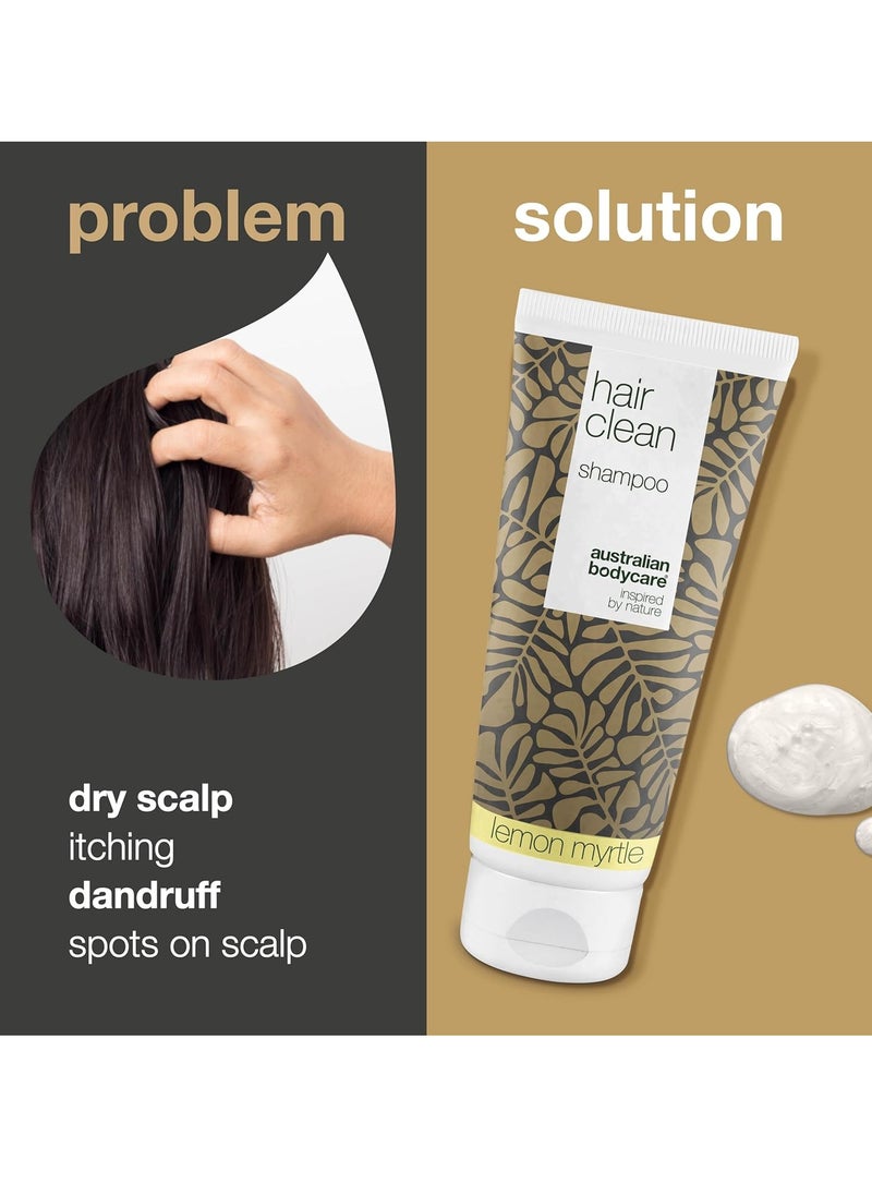 Hair Clean 200ml Shampoo with Tea Tree Oil and Lemon Myrtle Hair Cleanser for Itchy Flaky Dry Scalp Anti Dandruff Care for Psoriasis and Eczema For Scalp Spots and Pimples