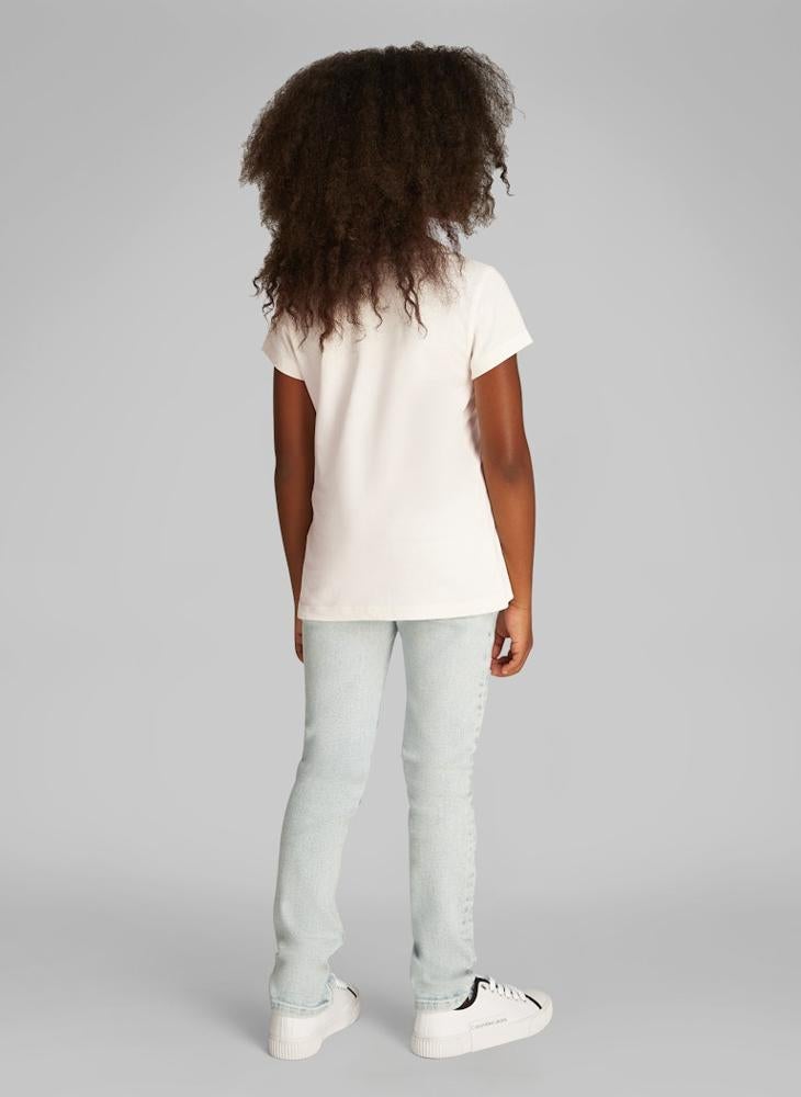 Kids 2 Pack Logo Detailed Slim T-Shirt