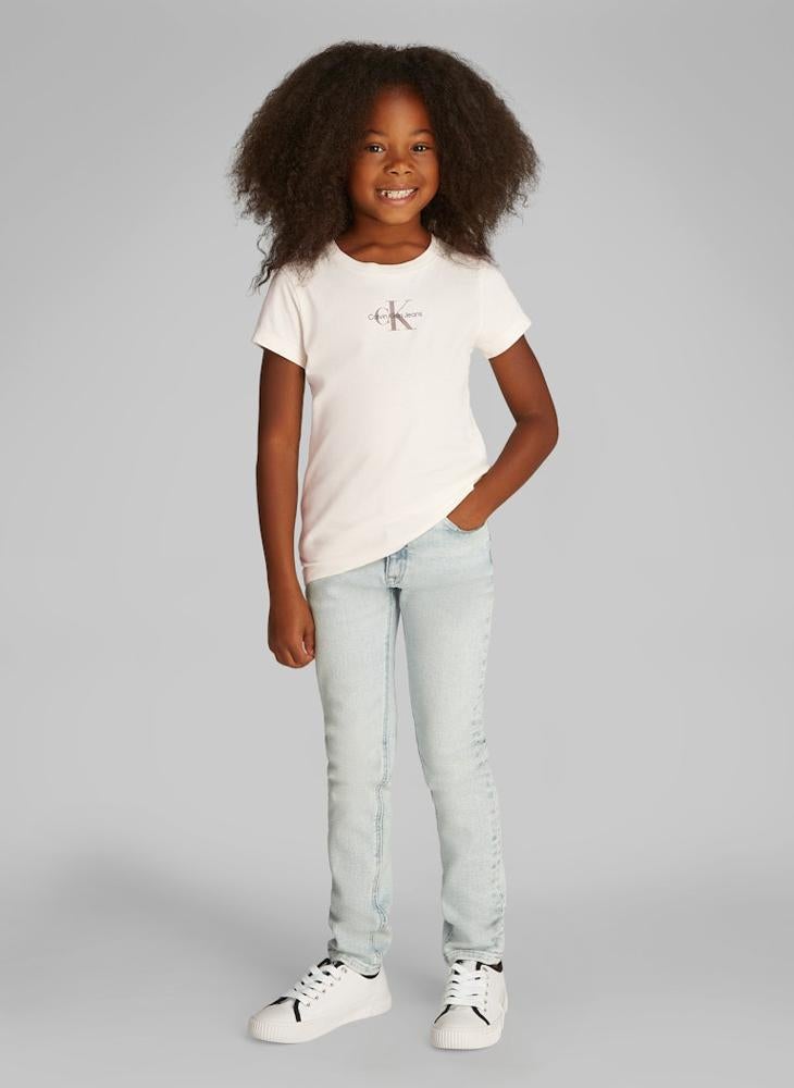 Kids 2 Pack Logo Detailed Slim T-Shirt