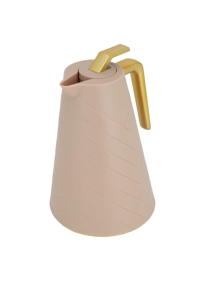 Glory Thermos Light Brown Golden Handle 1L