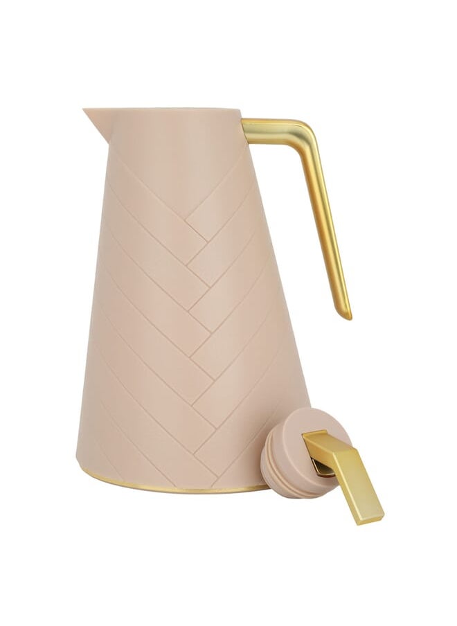 Glory Thermos Light Brown Golden Handle 1L