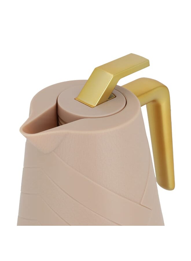 Glory Thermos Light Brown Golden Handle 1L