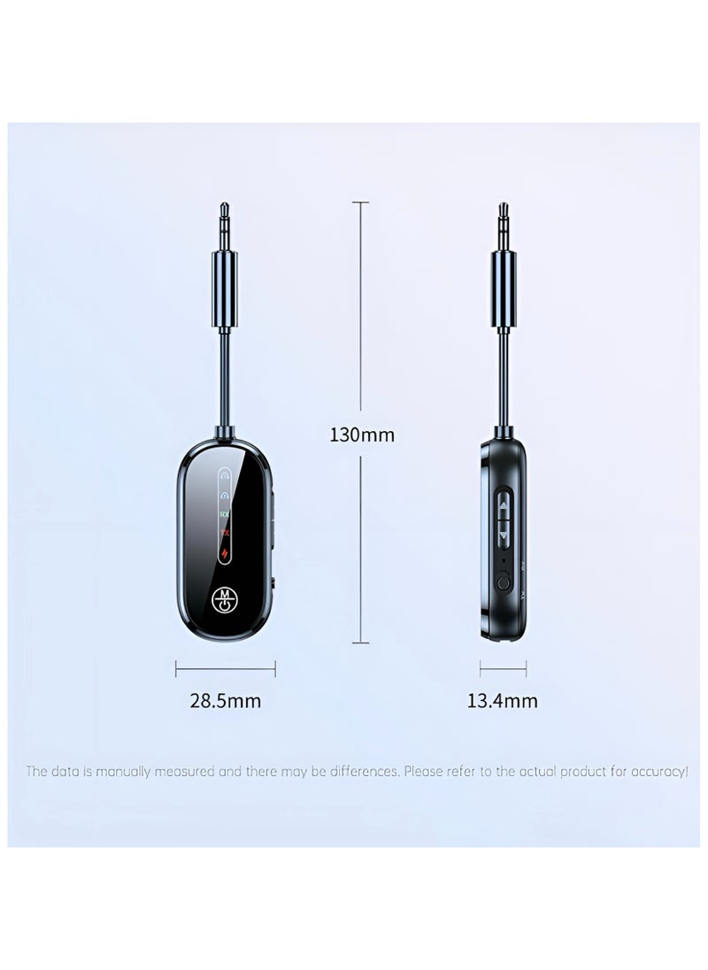 Bluetooth 5.4 (Latest Version) Compact Wireless Transmitter/Receiver 2in1, Wireless 3.5mm Aux, Dual Devices Simultaneously, Including In-flight adapter. Use on Airplanes,TV, Car, Home Stereo.