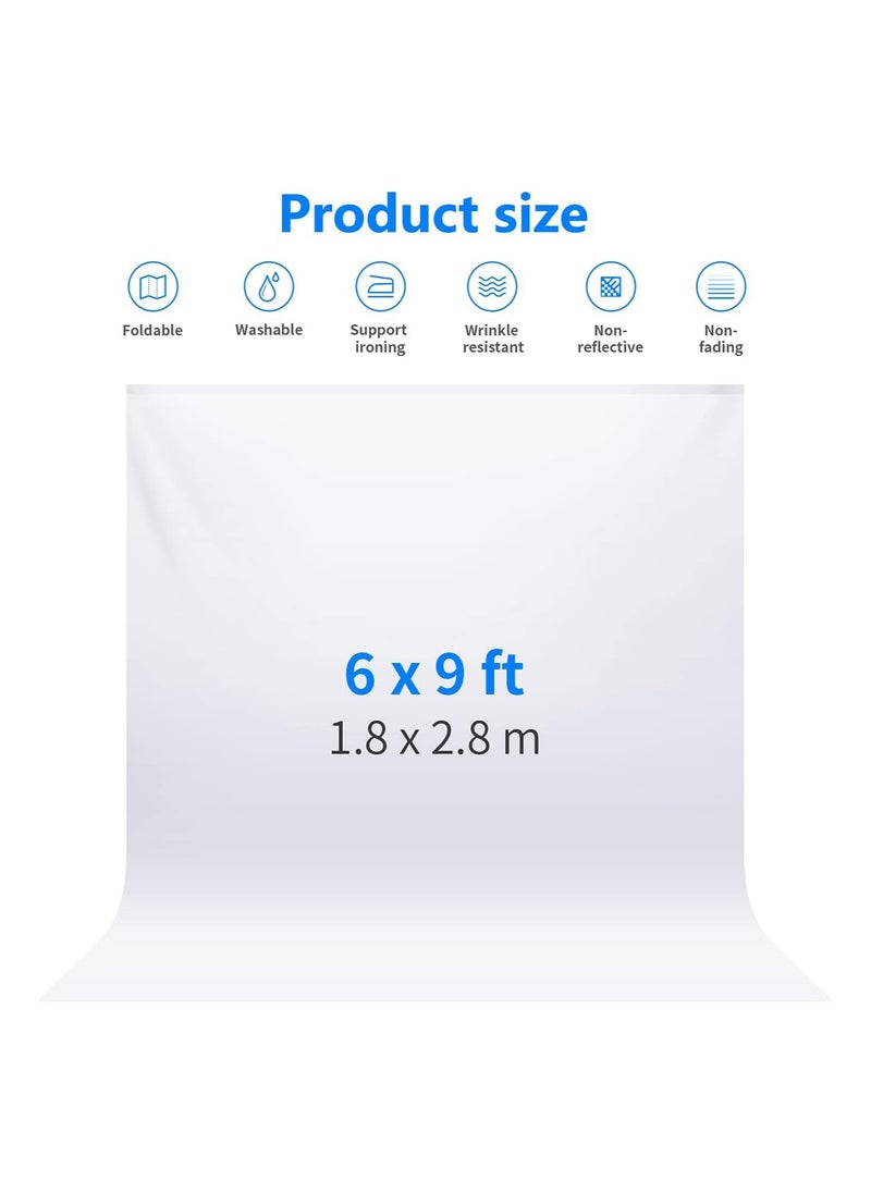 Neewer 6x9 feet/1.8x2.8 meters Photo Studio 100 Percent Pure Muslin Collapsible Backdrop Background for Photography, Video and Television (Background Only) - White