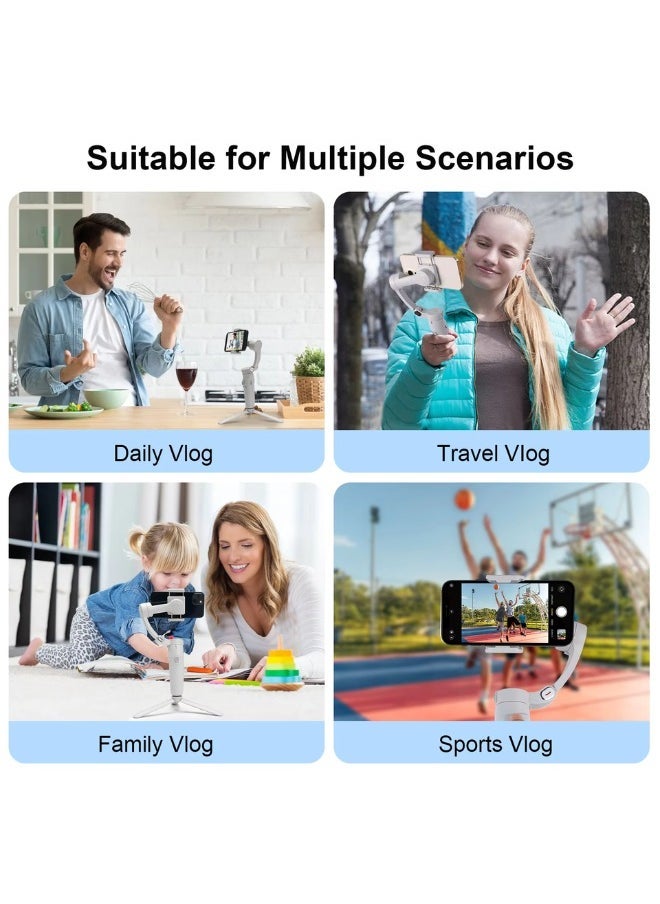 One Gimbal Stabilizer for Smartphone 3 Axis Foldable Pocket Handheld Gimbals Anti-Shake Face Tracking Bluetooth Control Selfie Stick Compatible with iPhone Android Tiktok YouTube Vlog Video