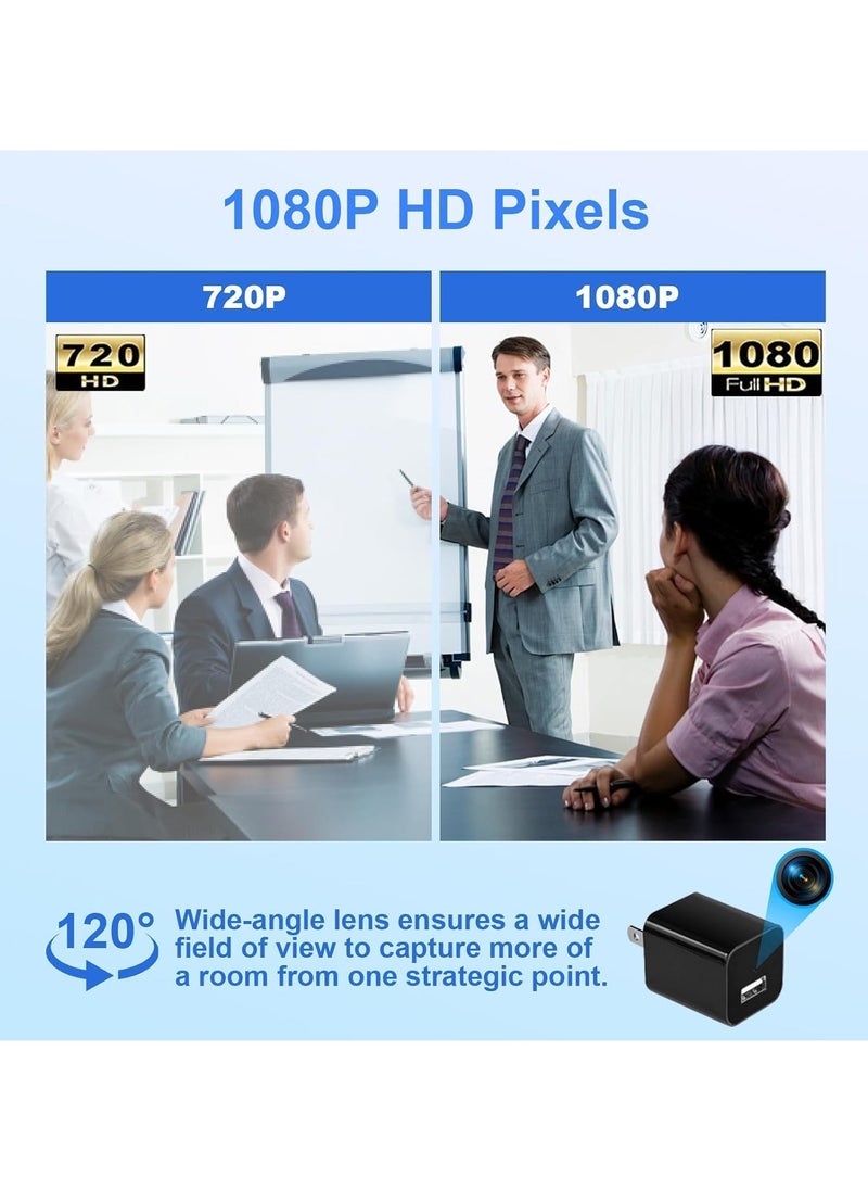 Invisible Camera Charging Adapter  1080P Full HD Motion Sensor Loop Recording  with WiFi Needed For Home or Office