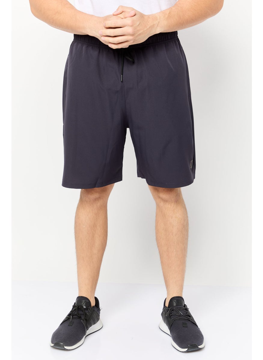 Men Sportswear Fit Brand Logo Training Shorts, Dark Grey