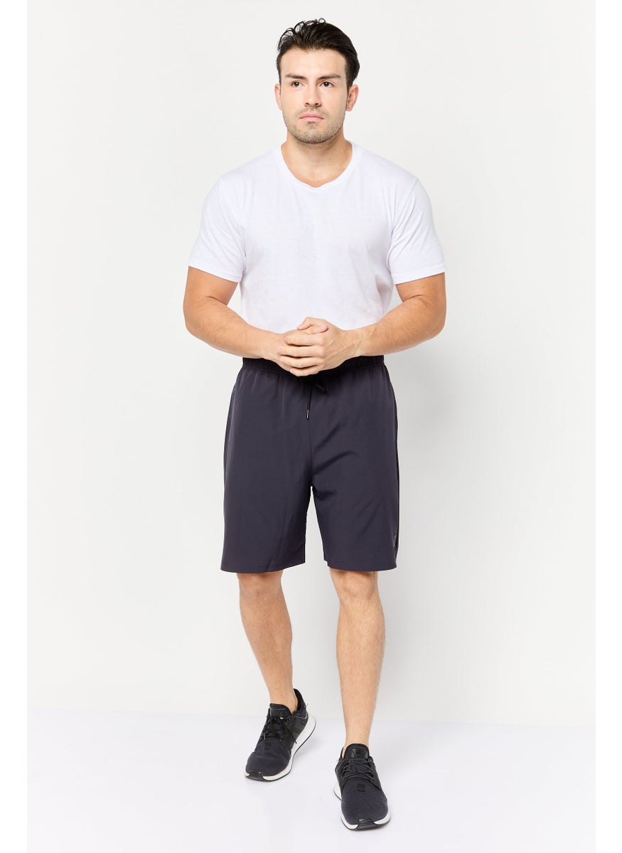 Men Sportswear Fit Brand Logo Training Shorts, Dark Grey