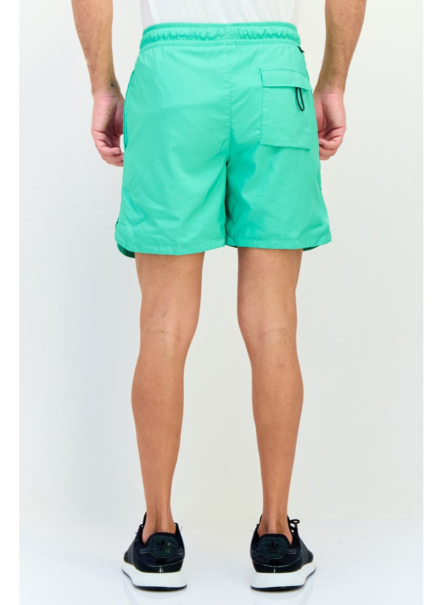 Men Standard Fit Training Shorts, Lime Green