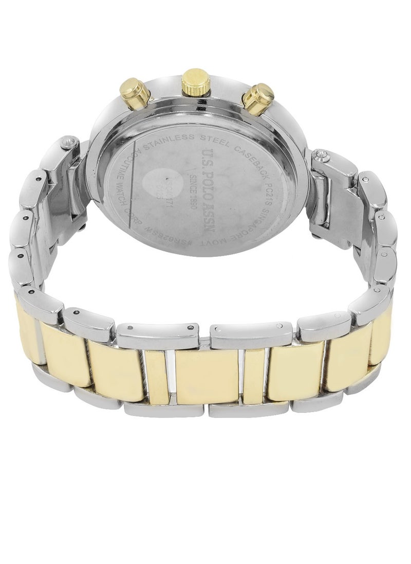 U.S. Polo Assn. Women's Quartz Watch, Analog Display and Gold Plated Strap USC40171