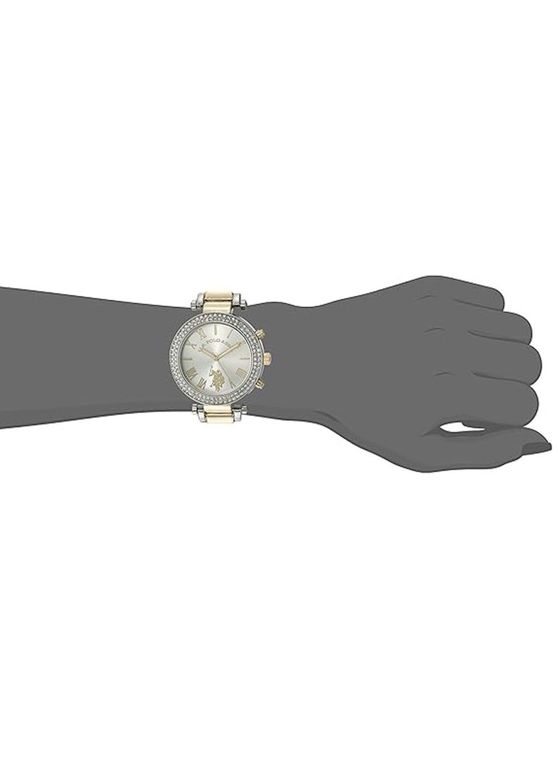 U.S. Polo Assn. Women's Quartz Watch, Analog Display and Gold Plated Strap USC40171