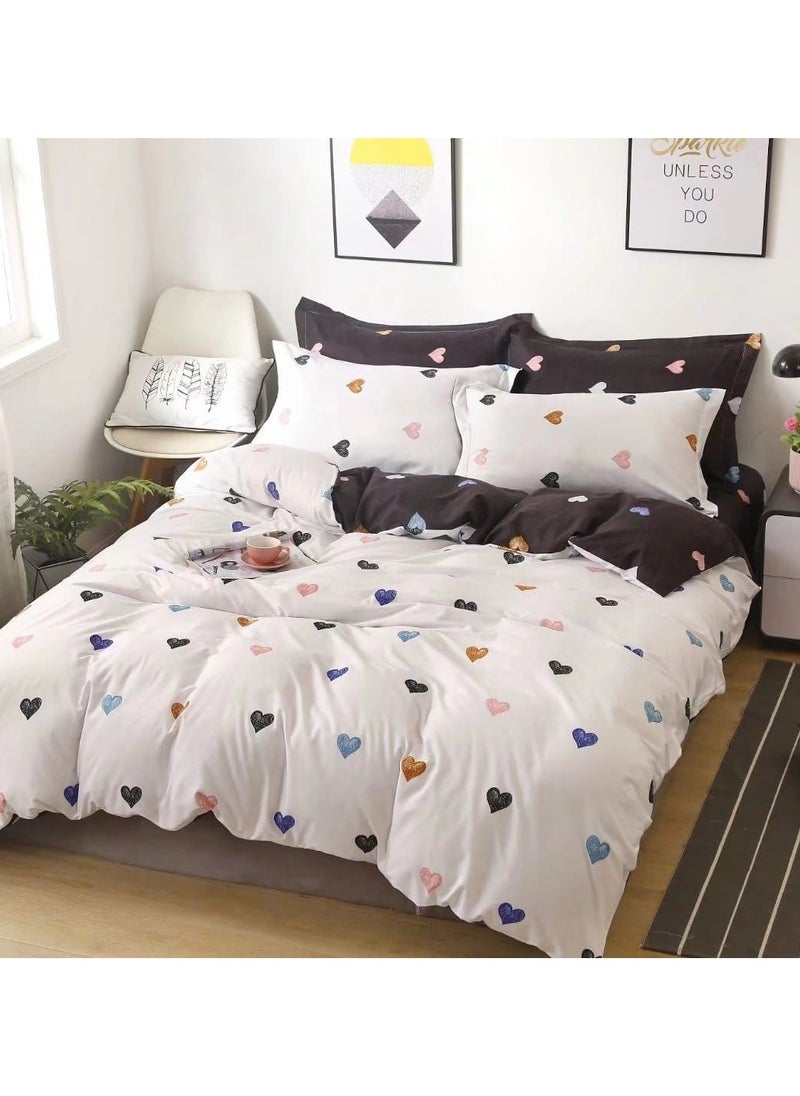 DUOMA HOME cotton duvet cover set , king size ,6pcs set with duvet cover 220*240cm and fit sheet and 4pcs pillowcases, bedding set
