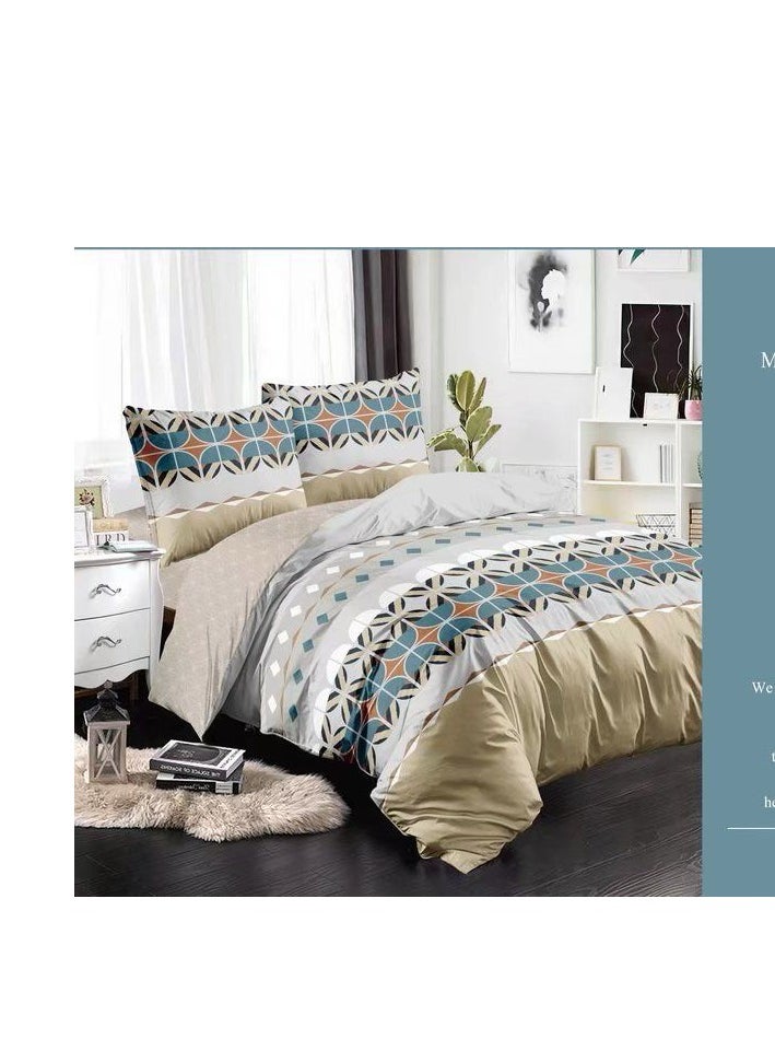 DUOMA HOME cotton duvet cover set , king size ,6pcs set with duvet cover 220*240cm and fit sheet and 4pcs pillowcases, bedding set