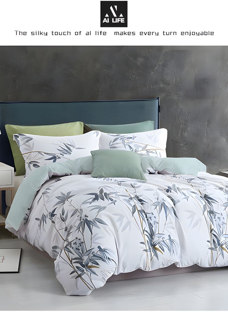 AI LIFE 400 Thread Count Cotton King Size Bed Sheets Set Long Staple Microfiber Cotton King Size Bedding Set Soft Bed Cover Set Fitted Sheet Flat Sheet & 4 Pillowcases