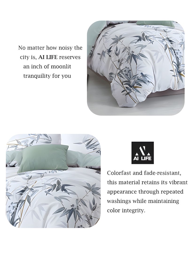 AI LIFE 400 Thread Count Cotton King Size Bed Sheets Set Long Staple Microfiber Cotton King Size Bedding Set Soft Bed Cover Set Fitted Sheet Flat Sheet & 4 Pillowcases