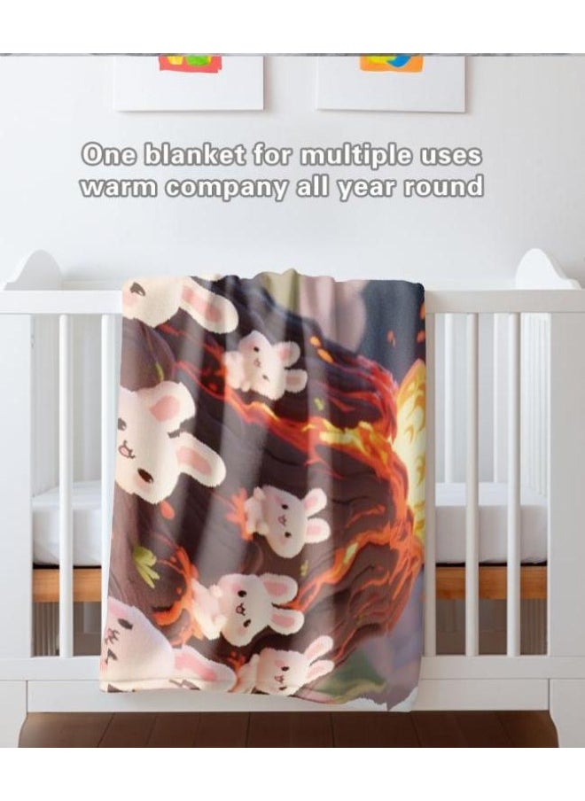 Children's or student cartoon flannel thin blanket (warm and comfortable, suitable for sleep, games) 100cm*150cm
