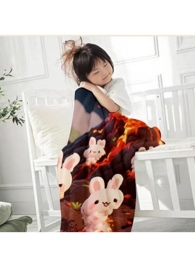 Children's or student cartoon flannel thin blanket (warm and comfortable, suitable for sleep, games) 100cm*150cm