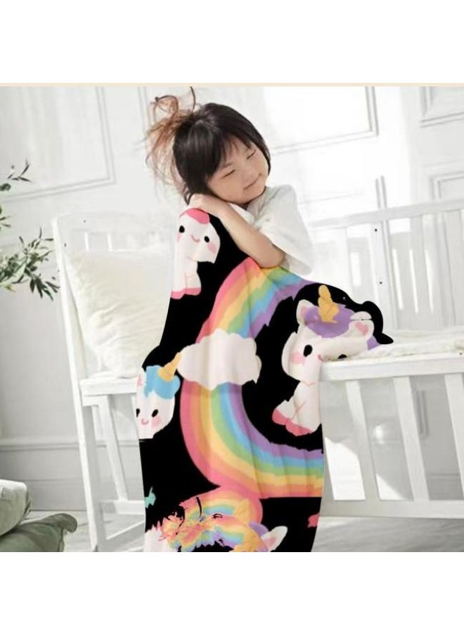Children's or student cartoon flannel thin blanket (warm and comfortable, suitable for sleep, games) 100cm*150cm