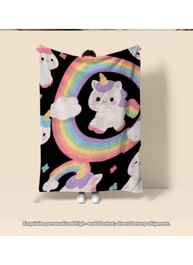 Children's or student cartoon flannel thin blanket (warm and comfortable, suitable for sleep, games) 100cm*150cm