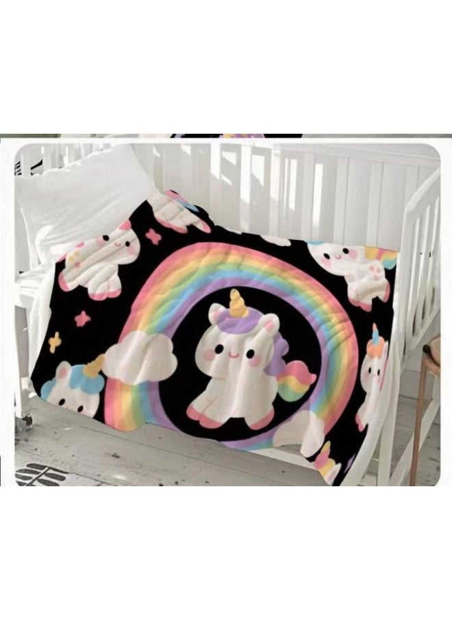 Children's or student cartoon flannel thin blanket (warm and comfortable, suitable for sleep, games) 100cm*150cm