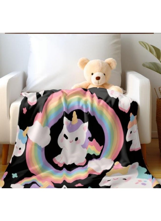 Children's or student cartoon flannel thin blanket (warm and comfortable, suitable for sleep, games) 100cm*150cm