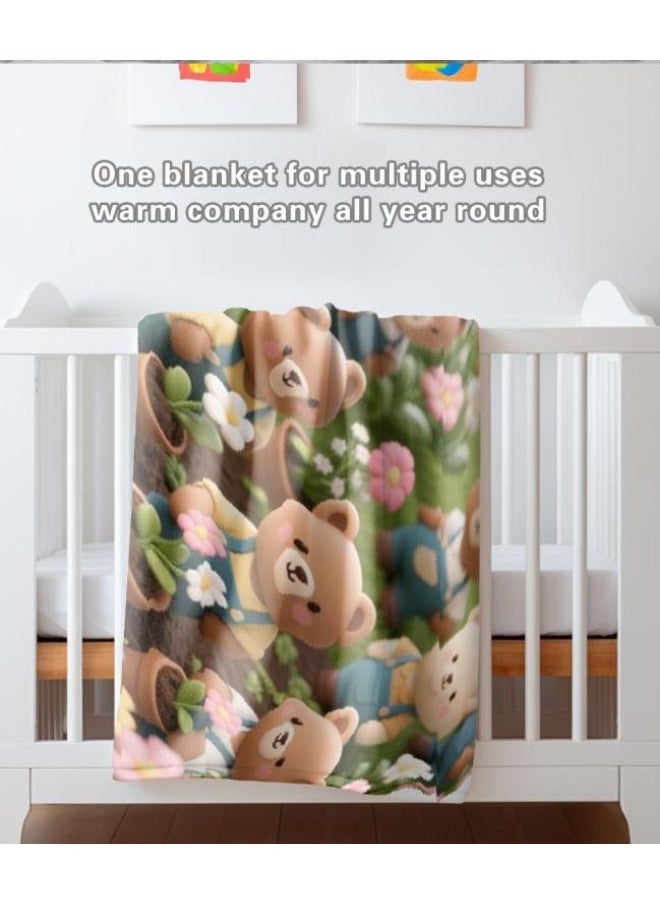 Children's or student cartoon flannel thin blanket (warm and comfortable, suitable for sleep, games) 100cm*150cm - 1003
