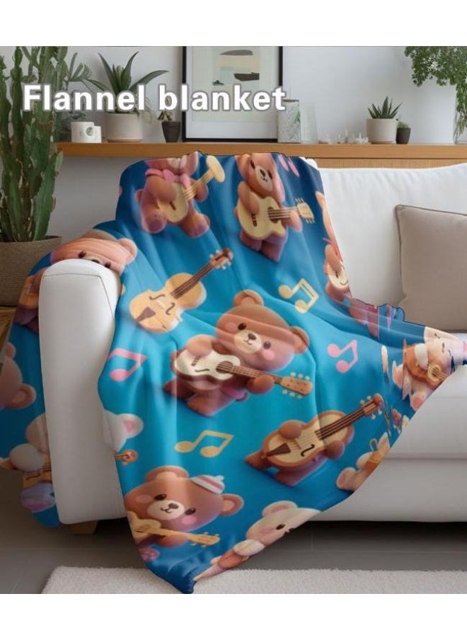 Children's or student cartoon flannel thin blanket (warm and comfortable, suitable for sleep, games) 100cm*150cm - 655